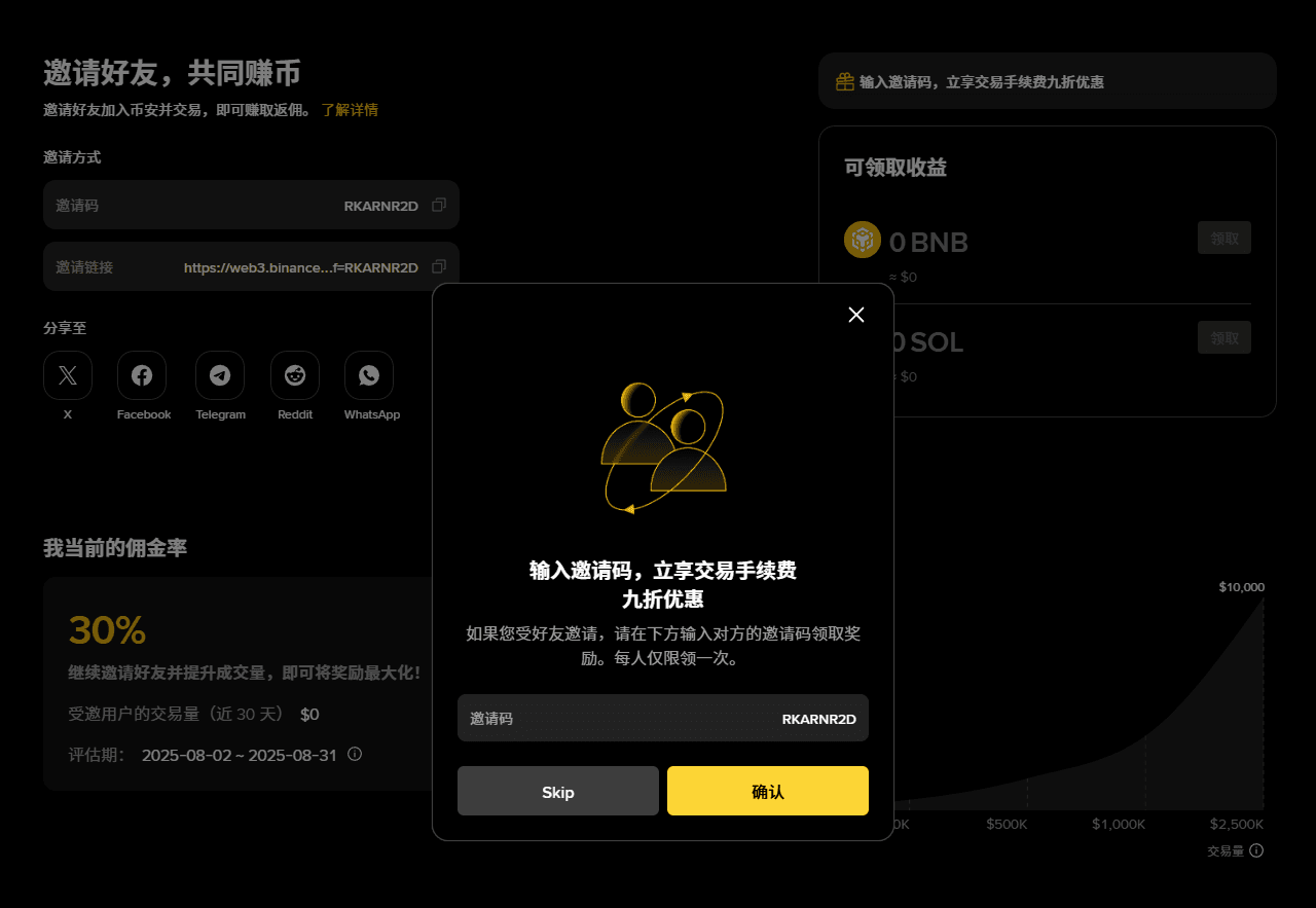 币安钱包邀请码：RKARNR2D